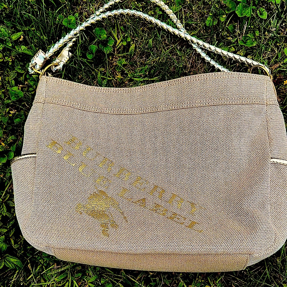 GUC Burberry Blue Label Beige with gold trim Canvas Shoulder bag, pink interior - Picture 3 of 16